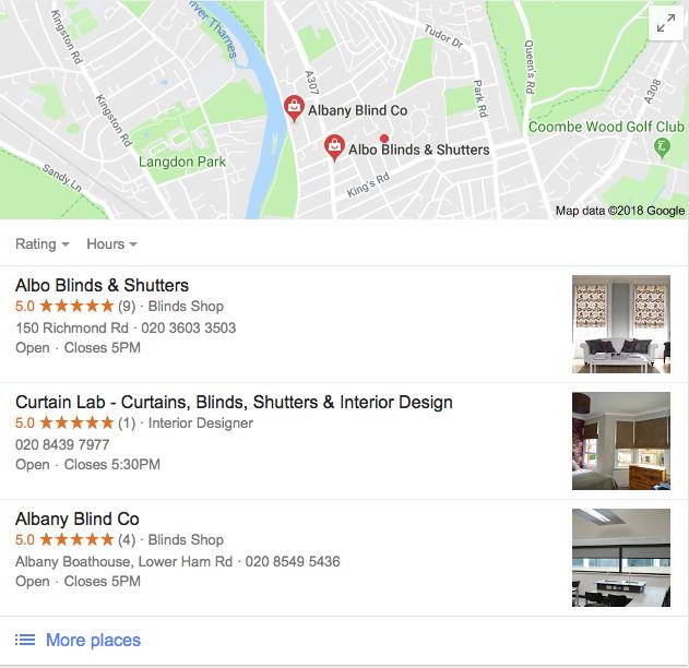Albo Blinds & Shutters Top Google Rank