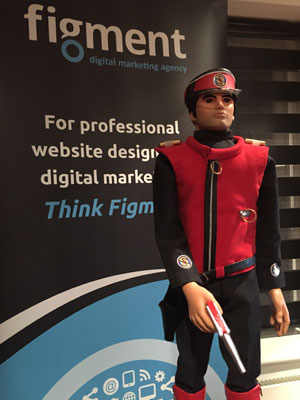 The indestructible Captain Scarlet on security duty for Figment Agency. The indestructible Captain Scarlet on security duty for Figment Agency.