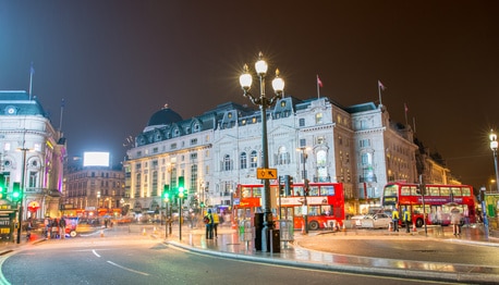 London at night time scene
