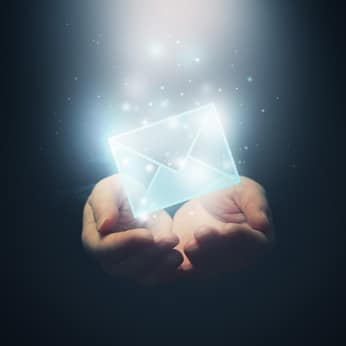 Hands with envelope