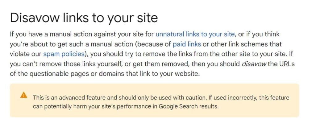 Google on how to use Disavow Links