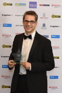 Me proudly sporting the award after the glittering ceremony.