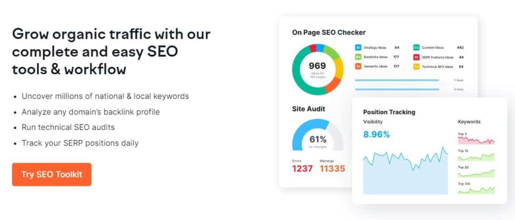 Semrush best SEO tools for small businesses