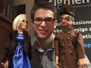 Steve Grant with London Agent Lady Penelope and Parker from Thunderbirds Steve Grant with London Agent Lady Penelope and Parker from Thunderbirds