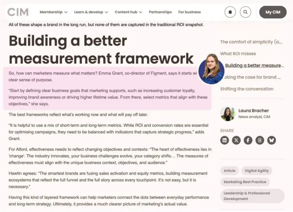 Article titled ‘Building a Better Measurement Framework'